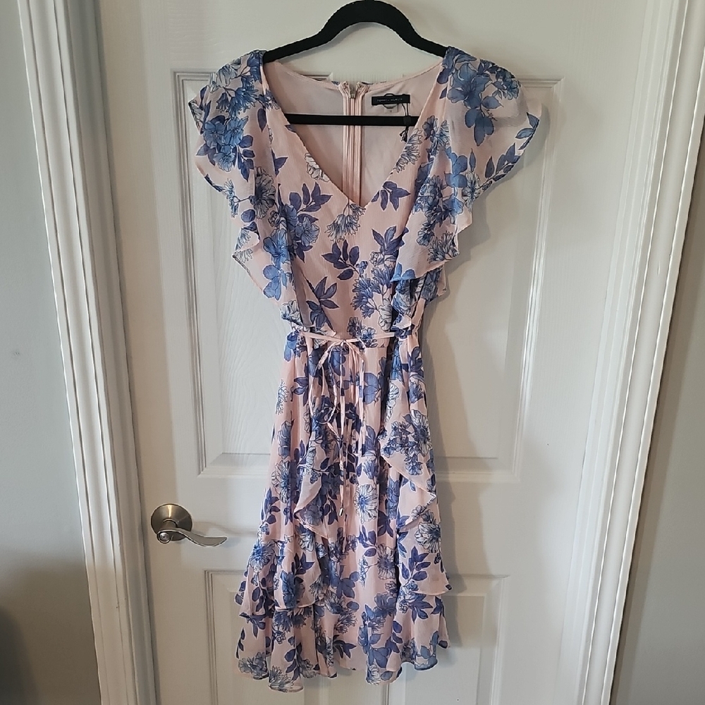 Tommy Hilfinger Blue Floral Ruffle Mini Dress